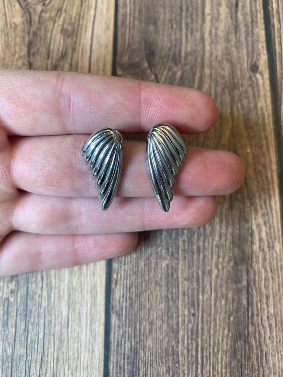 Vintage Silver Angel Wing Earrings | Vintage Bird 