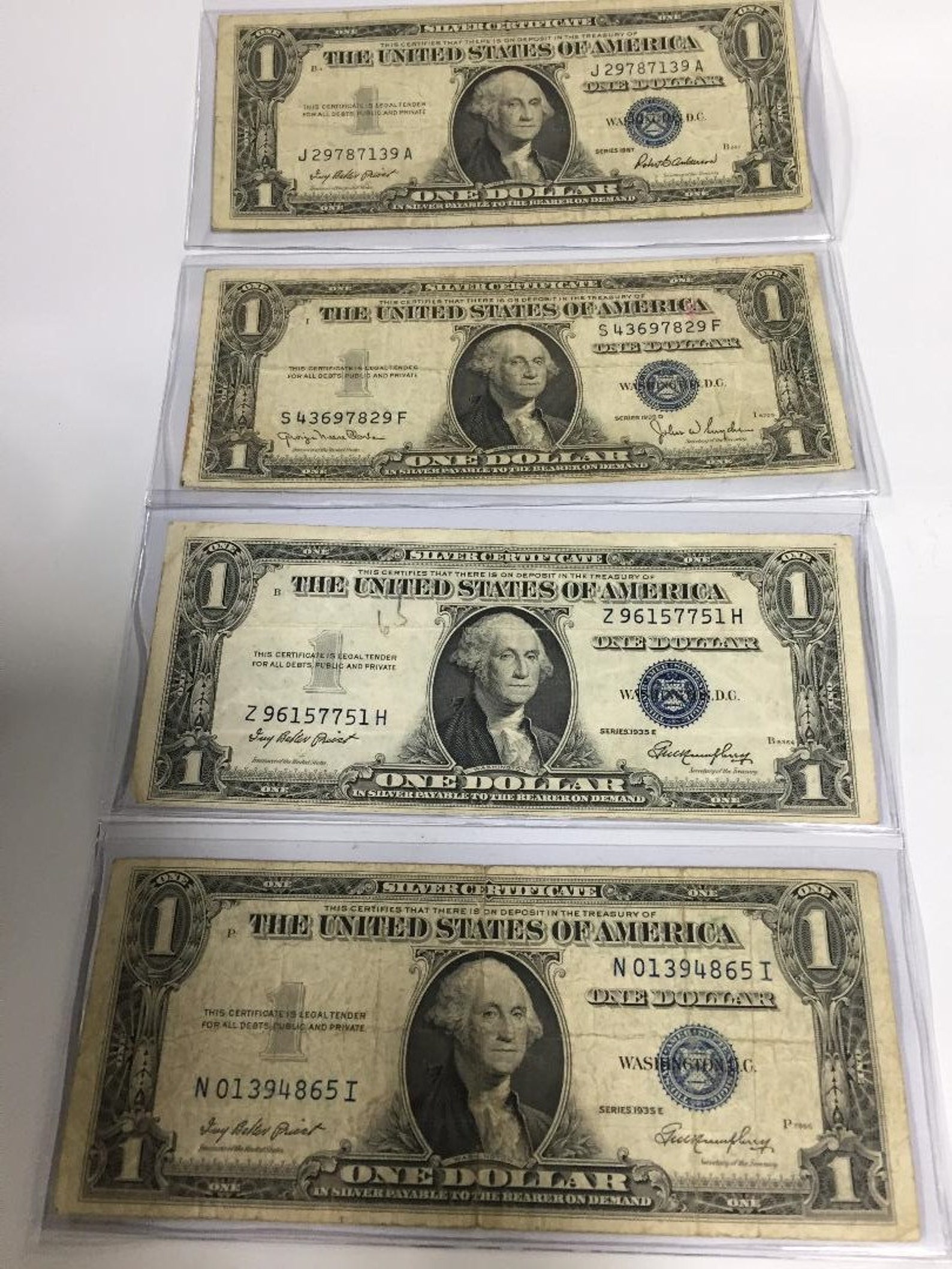 Collectible US Paper Money One Dollars Bill Blue Certificate Etsy