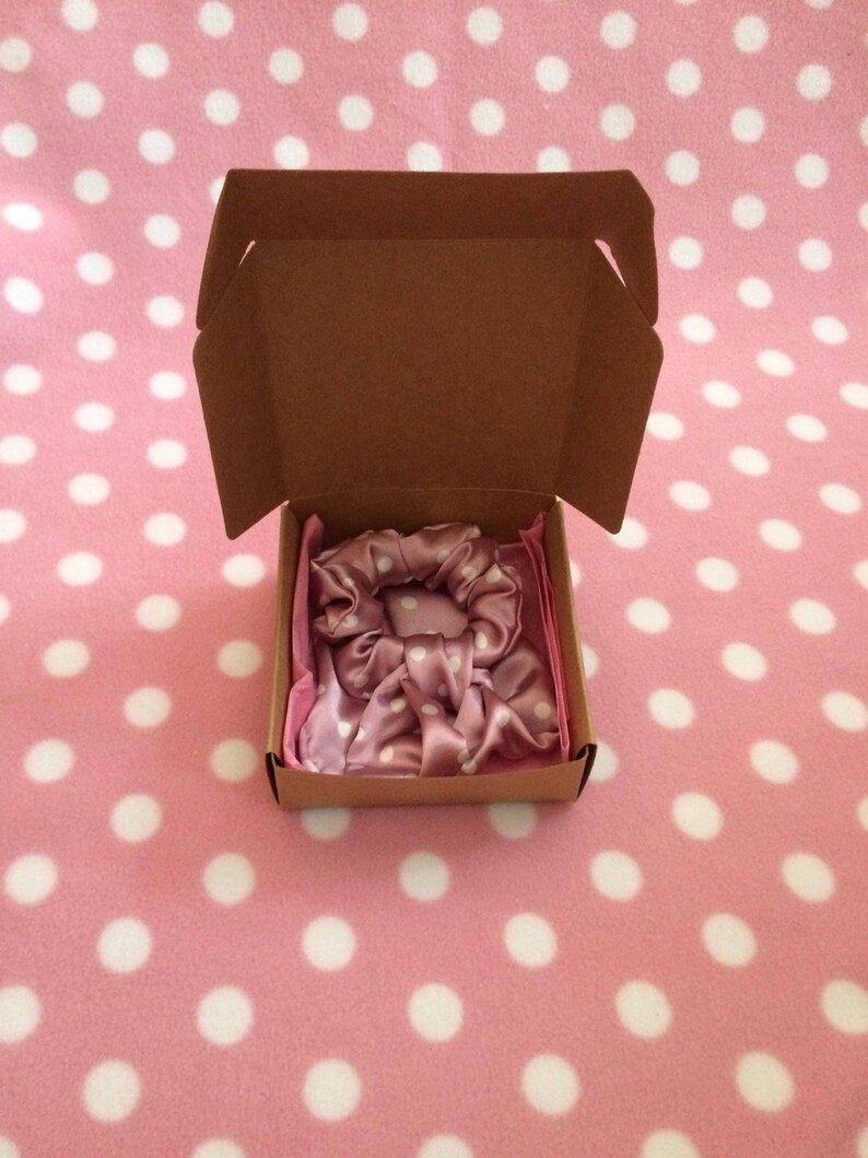Silk polkadot Scrunchie with scarf