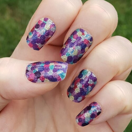 Kaleidoscope Nails Glitter Nail Wraps Purple Nail Wraps Etsy