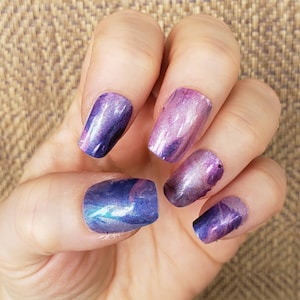 Galaxy Swirl nail wraps, Purple nail stickers, Blue swirl nail wraps, Space nail wraps, Space Nail stickers, Nail polish wraps, nail polish