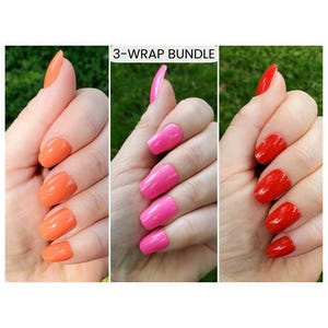 Solid Color Nagellack-Wrap-Set – Glänzende Nagellackstreifen, 3-Wrap Bundle