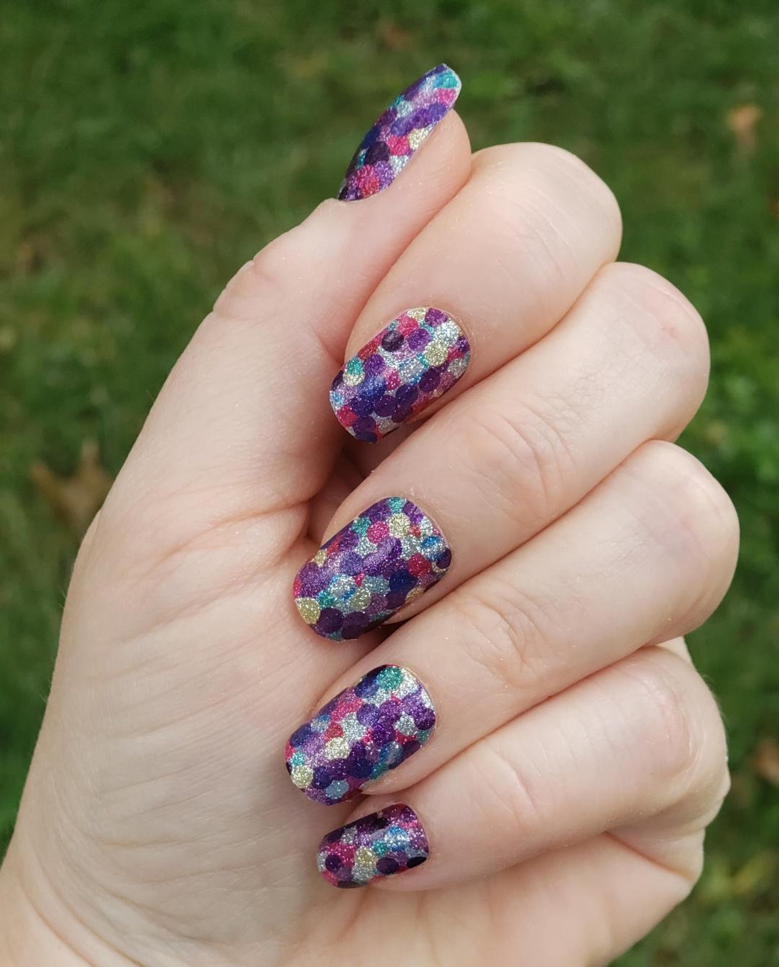 Kaleidoscope Nails Glitter Nail Wraps Purple Nail Wraps Etsy