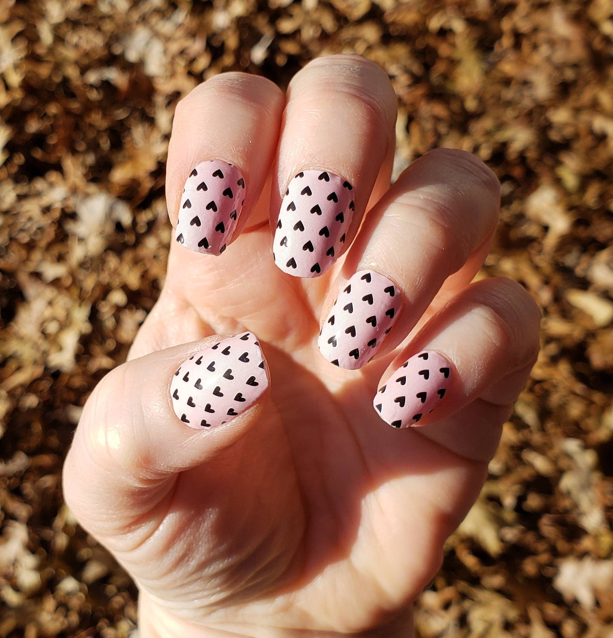 Pink & Black queen of Hearts Nail Polish Wraps - Etsy