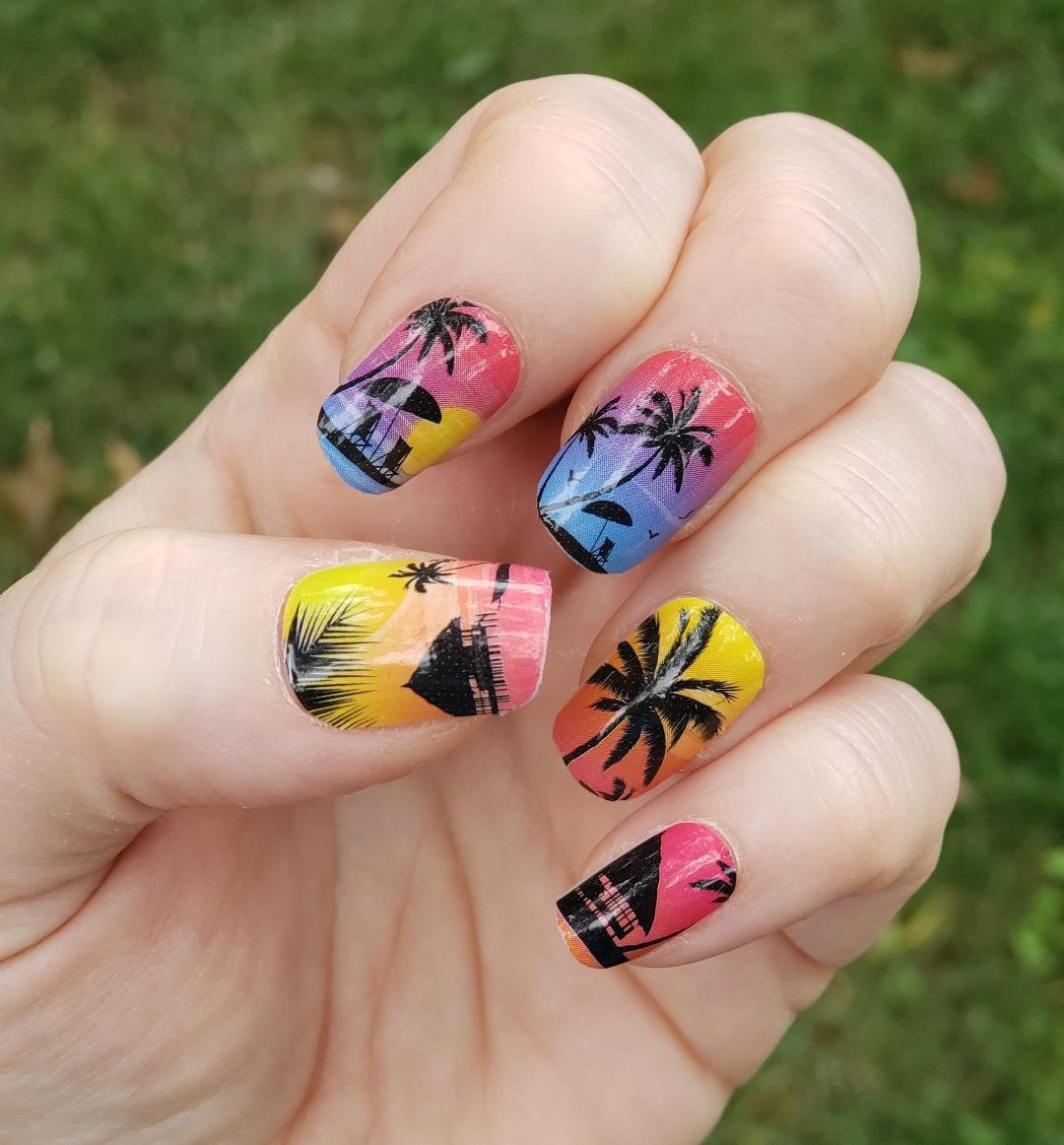 Pier Sunset Nautical Nails with Sea Breeze Vibes