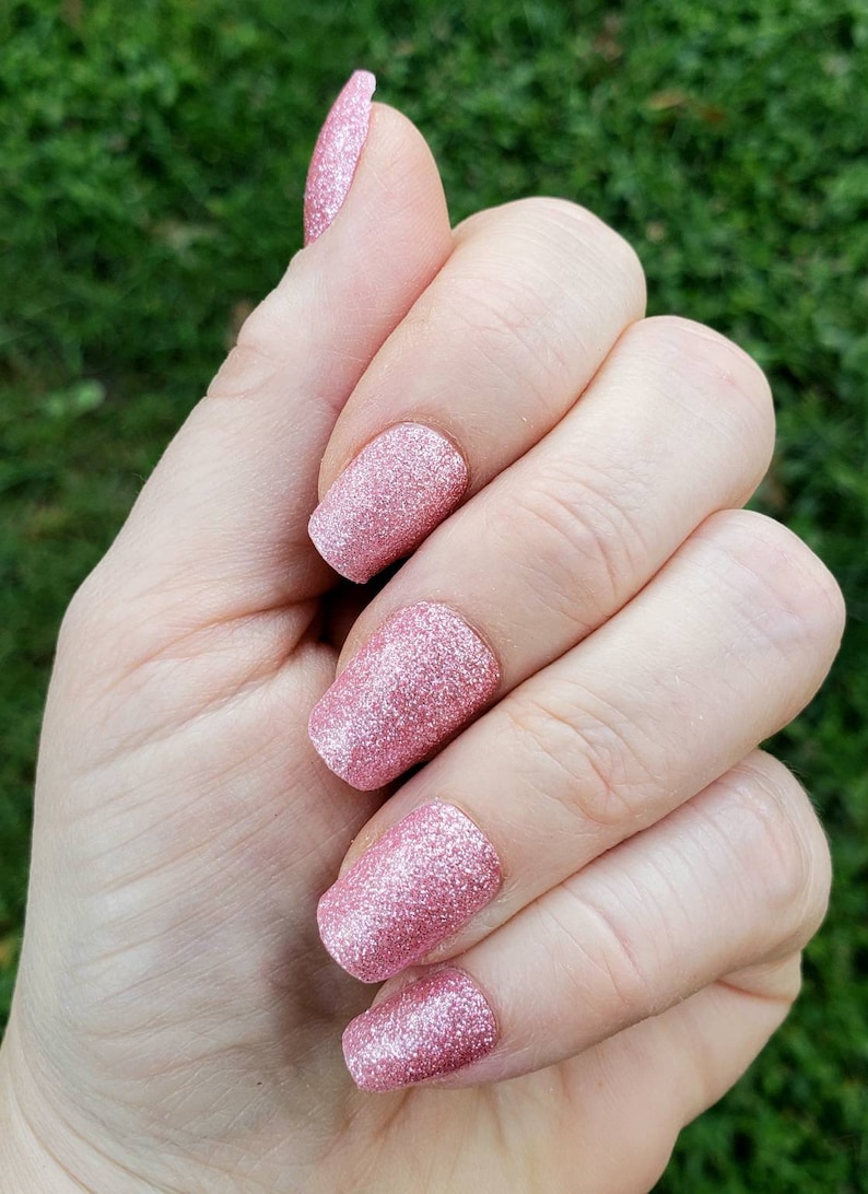 Cotton Candy Glitter Real Nail Polish Wraps Soft Pink Pastel Etsy