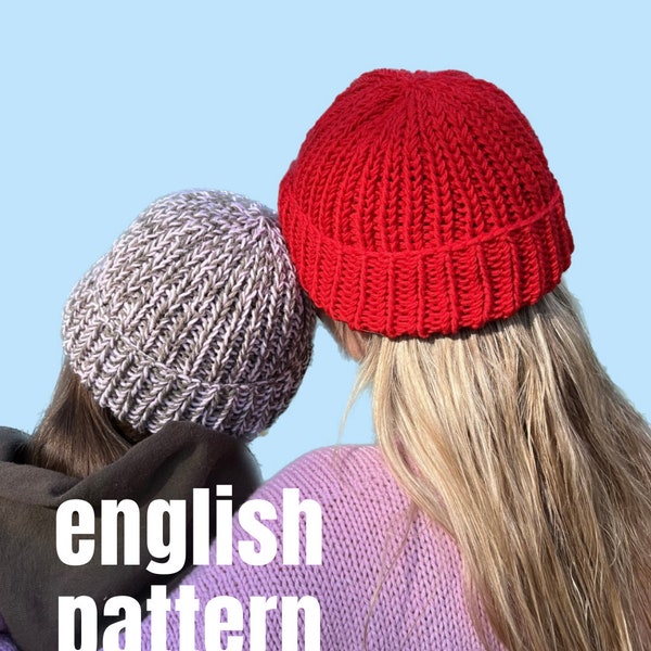 Strickmütze englische Strickanleitung #merinomats englische PDF Datei - digitaler Download, anfängerfreundliche Anleitung