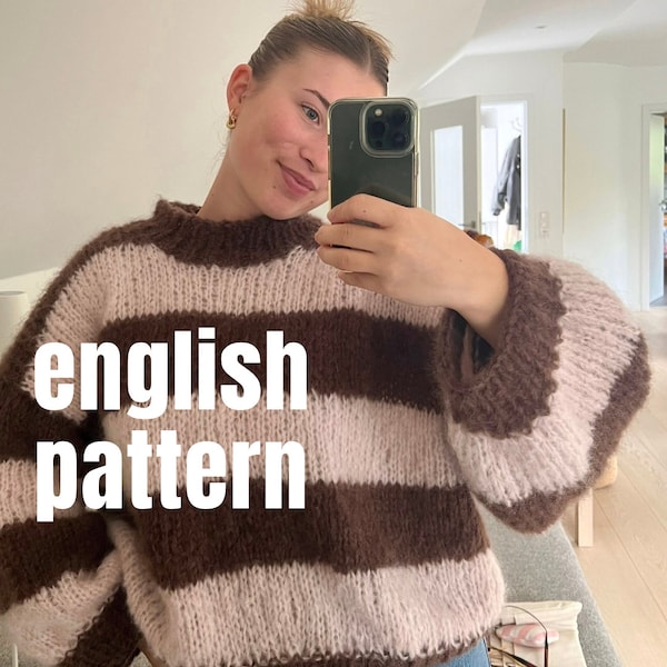 Strickanleitung ENGLISH Mohairsweater #happycoeursweat PDF Anleitung - descarga digital, Mohairpullover, englische Strickanleitung