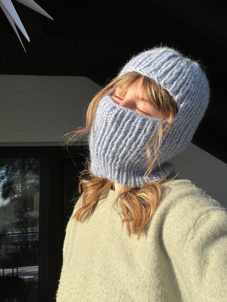 Balaclava englische Strickanleitung „biggibalaclava“PDF Datei - digitaler Download, anfängerfreundliche Anleitung, Sturmhaube selbststricken image 3