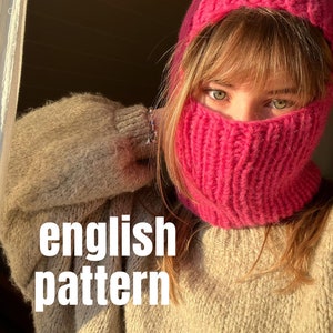 Balaclava englische Strickanleitung „biggibalaclava“PDF Datei - digitaler Download, anfängerfreundliche Anleitung, Sturmhaube selbststricken image 1