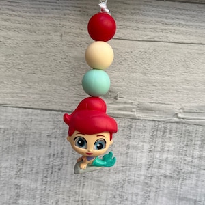 Disney’s Little Mermaid Mini Keychain | Disney Key Fob | Custom Beaded Keychain | Bag Charm | Zipper Pull