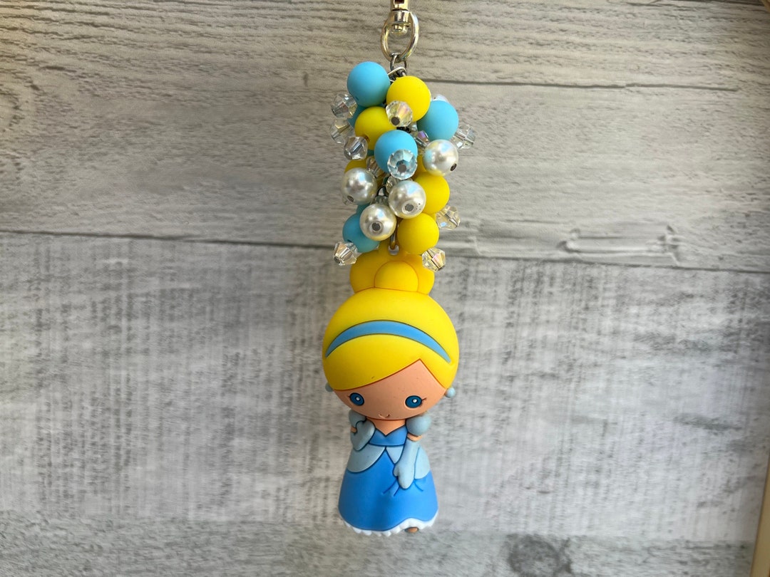 Disneys Cinderella Keychain Disney Key Fob Custom Beaded Keychain Bag ...