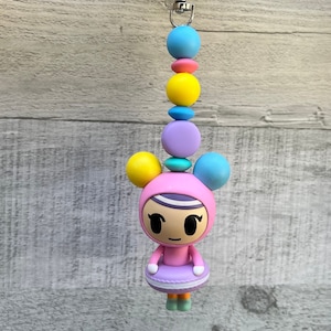 Custom TokiDoki Donutella’s Friends Charlotte Keychain | Toki Doki Key Fob | Custom Beaded Keychain | Jujube Bag Charm | Zipper Pull