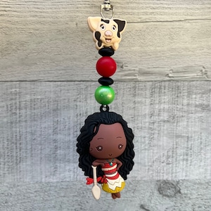 Disneys Moana Schlüsselanhänger | Disney Schlüsselanhänger | Benutzerdefinierte Perlen Schlüsselanhänger | Taschenanhänger | Zipper Pull