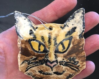 CAT ORNAMENT 1 hand made pottery ornament