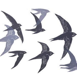 Summer Swifts - Lino Cut