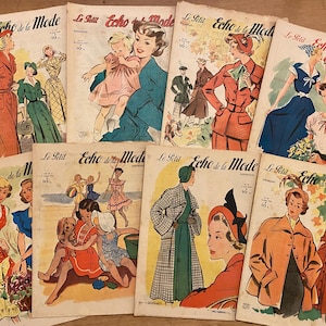 1948 - 1949 Le Petit Echo de La Mode, magazine de mode français, 16 pages