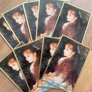 Belle carte postale de fille, Auguste Renoir, éphémère, journal indésirable