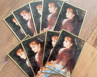 Ansichtkaart mooi meisje, Auguste Renoir, efemere, junkjournal