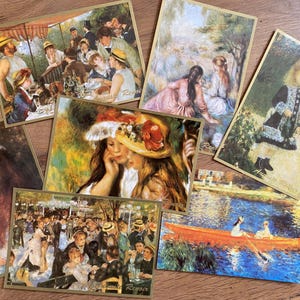 7 pocztówek Auguste Renoir, romantyczne, efemerydy, pamiętnik śmieciowy