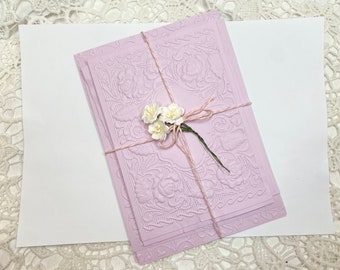 Lavendel, lila, paarse pastel, NIET met de hand geverfd reliëfpapier, 8 papiersoorten met verschillende ontwerpen