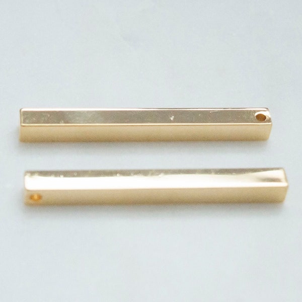 Gold plated bar stamping blank, 50mm x 5mm x 5mm, bar stamping blank, stamping bar,lot of 2, A133