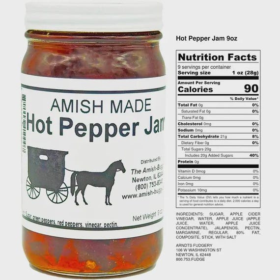 Amish Made Hot Pepper Jam 8 oz