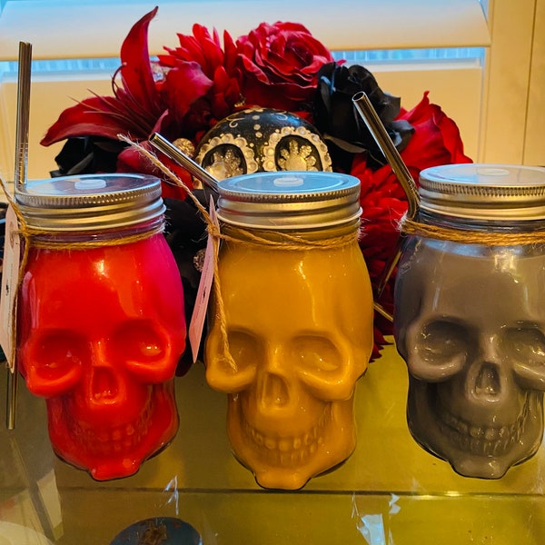 Skull Mason Jar Etsy