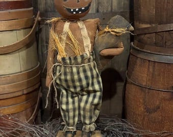 Handmade Primitive Pumpkin Man-Oscar -New Fall-2026