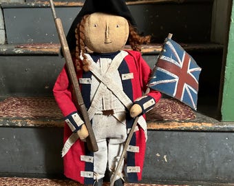 Handmade Primitive British Soldier -Celebrating - America 250