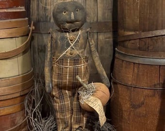 Handmade Primitive Pumpkin Boy-Casper -New Fall-2026