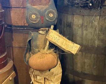 Handmade Primitive Mr. Hoot -New Fall-2026