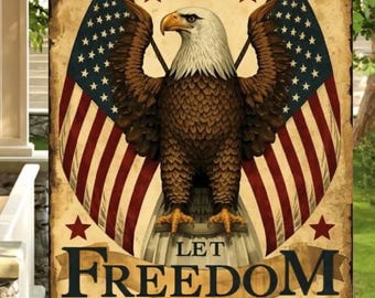 Made in the USA Garden Flag-vintage Eagle -America 250