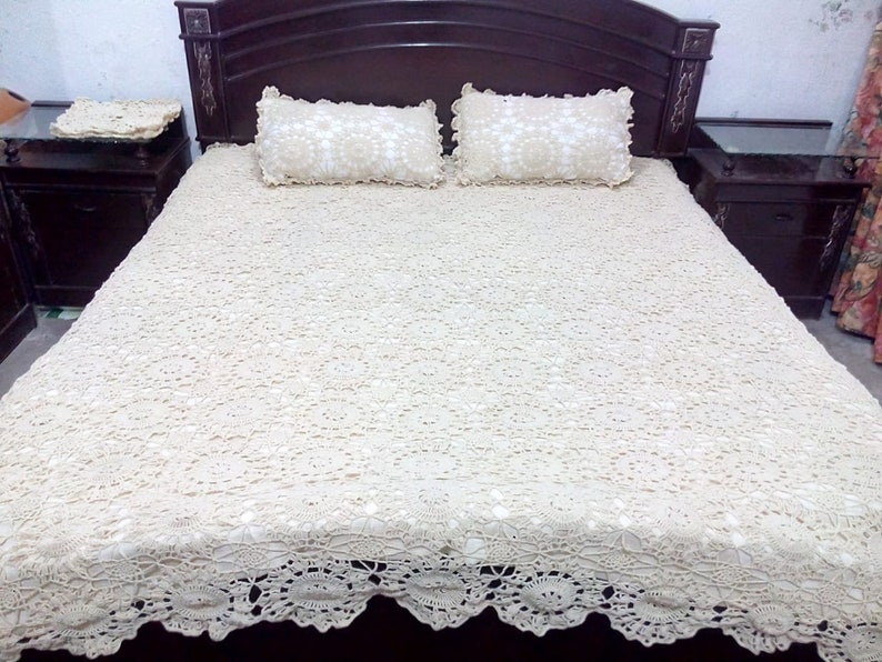 Vintage Style Crochet Lace Bedspread Etsy