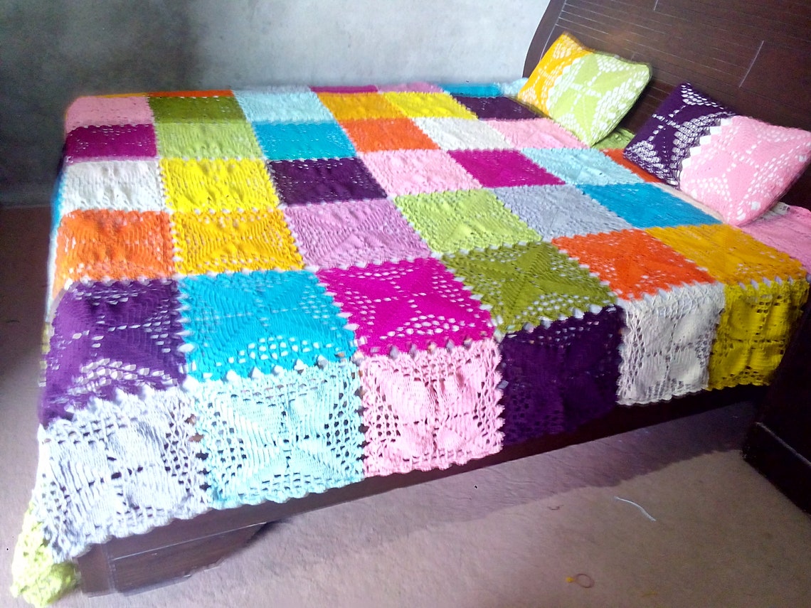 Crochet Bedspread , Bedcover ,bedsheet, Pillow Cover, Bedsheets and