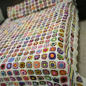 Handmade Crochet Bedspread set ,bedsheet/bedcover, cushioncover,pillowcases,sizes king/queen,croche blanket/throw,handwoven afghan homedecor