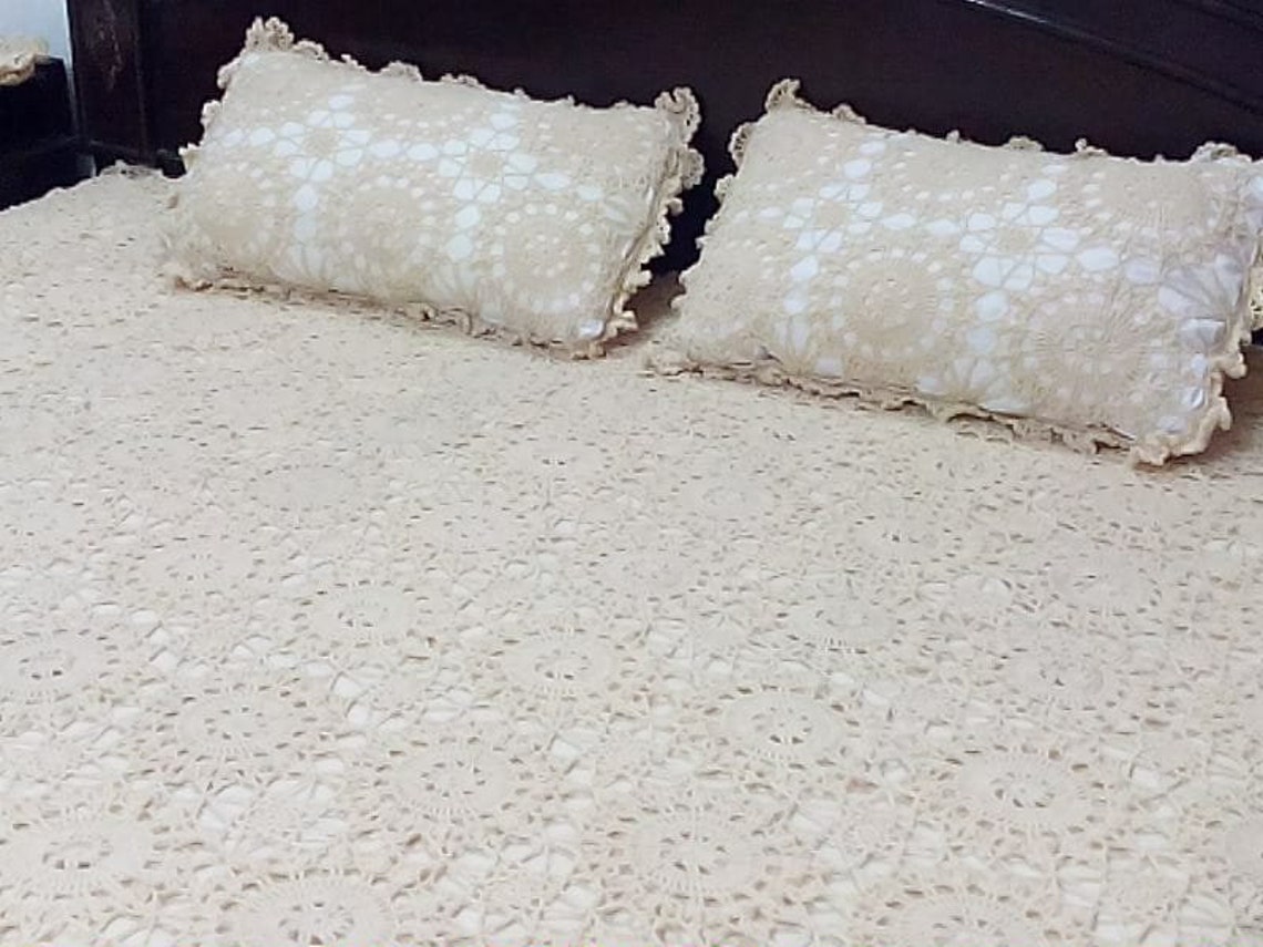 Vintage Style Crochet Lace Bedspread Etsy