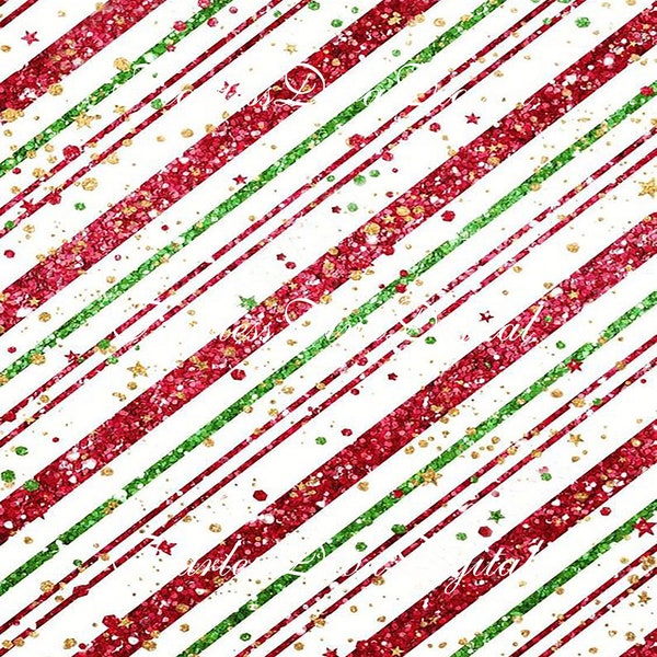 Digital Glittery Striped Christmas Scrapbook Paper  Instant Download  PRINTABLE  8.5x11"  Fun Red Green White and Gold