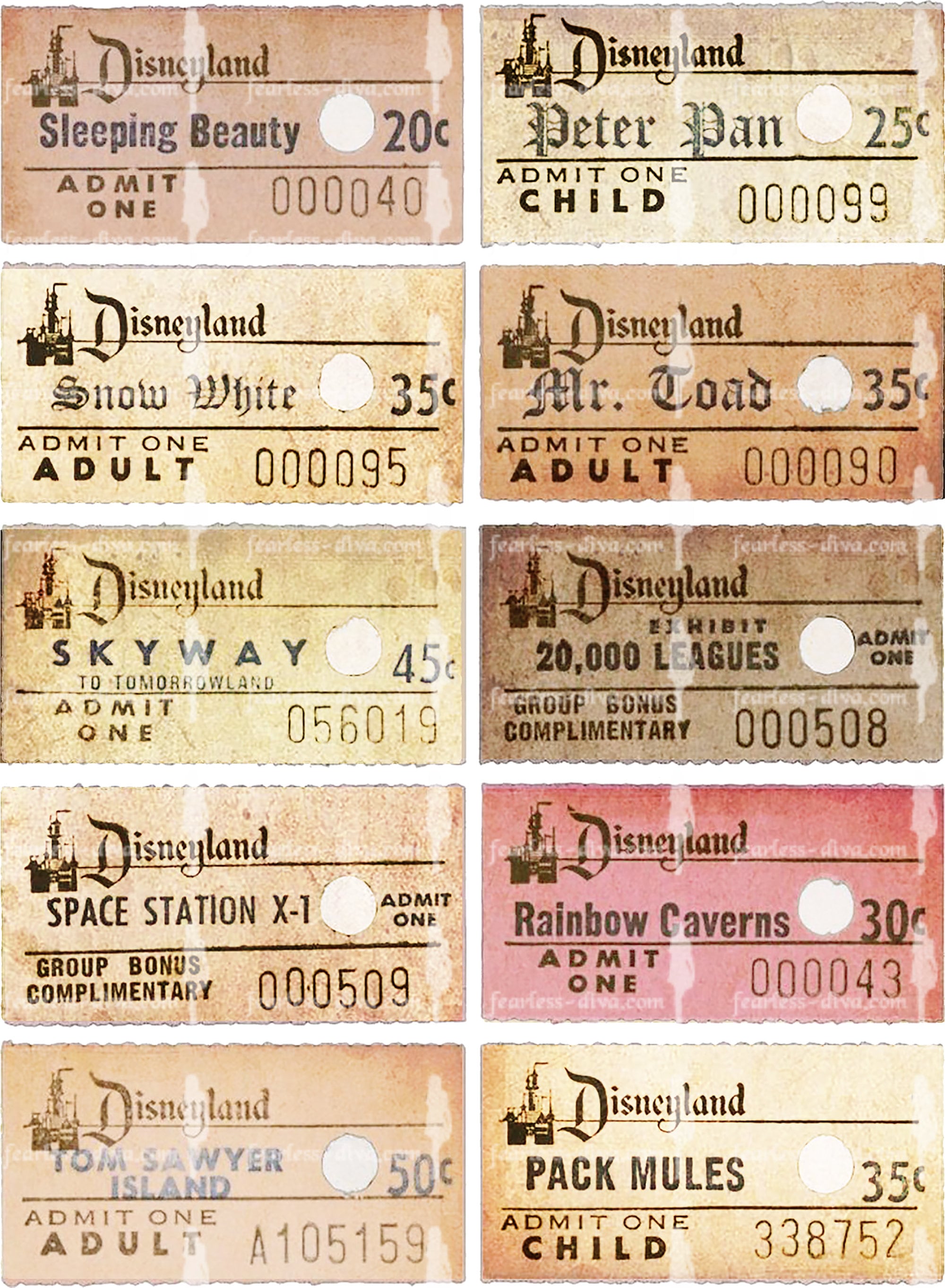 printable digital vintage disneyland tickets antique tickets etsy