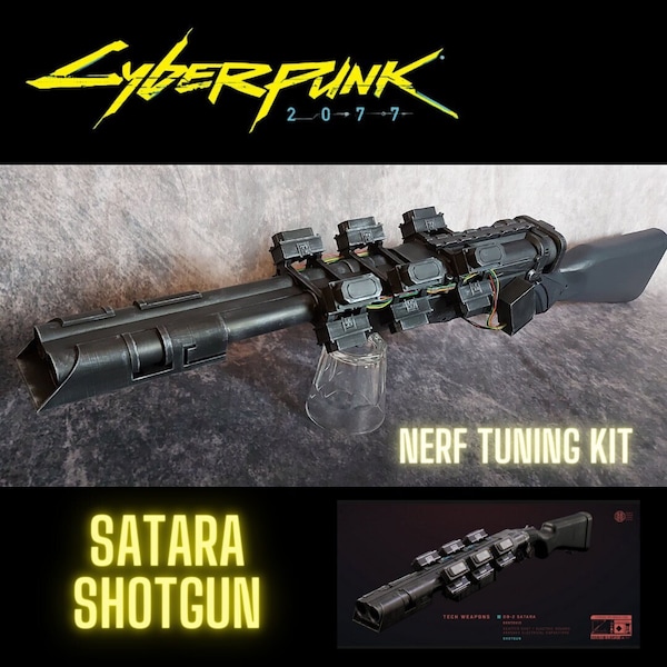 Nerf Mod Kit Cyberpunk Shotgun "Satara" passend für Nerf Barrel Break INKLUSIVE Montagematerial