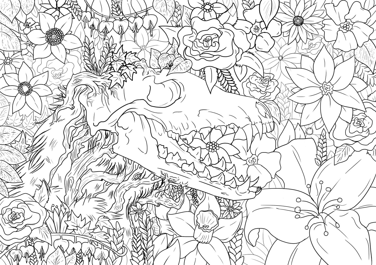 Forest Fox Spirit Colouring Page Relaxing Adult Colouring | Etsy