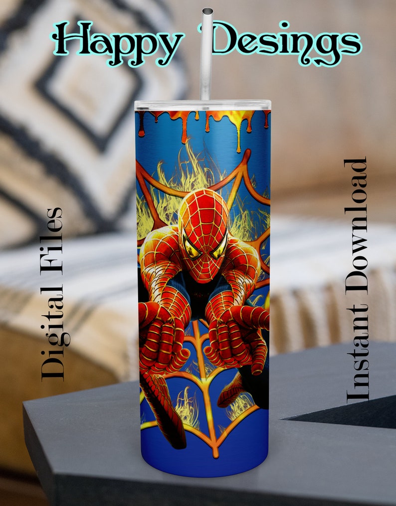 Spider-man Tumbler Skinny Tumbler 20oz Design Sublimation Designs Download Digital png