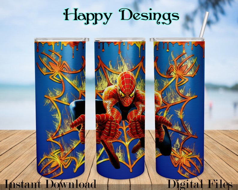 Spider-man Tumbler Skinny Tumbler 20oz Design Sublimation Designs Download Digital png