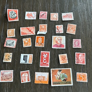 Alte gebrauchte internationale Briefmarken, Junk Journal, Decoupage, Collage