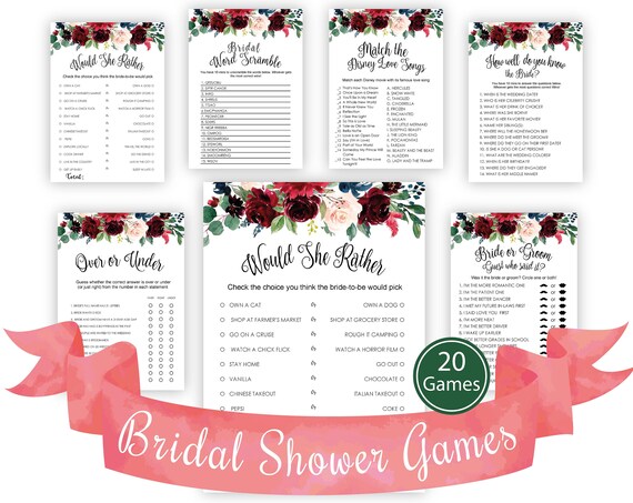 Bridal Shower Games Printable Instant Download Disney Love Etsy