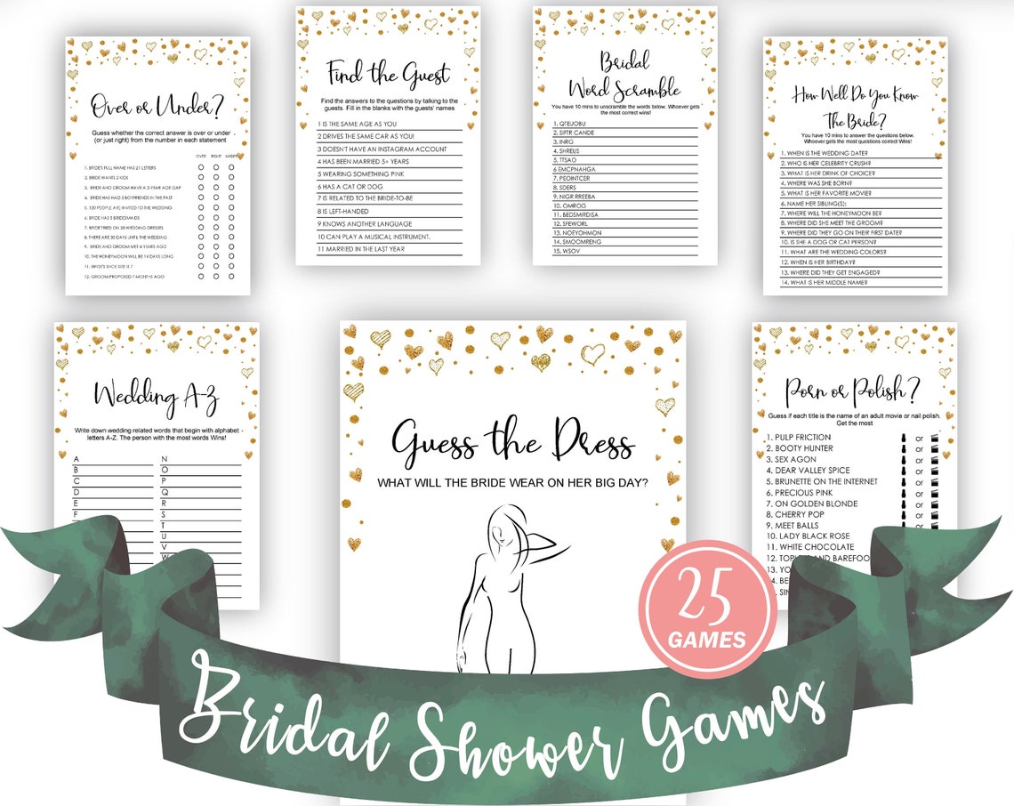Bridal Shower Games Guess the Dress Printable Instant Download Etsy