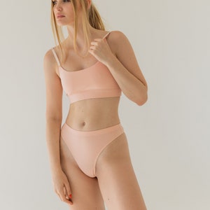 Ensemble de lingerie en coton biologique, sous-vêtements en coton, lingerie douce, culotte soutien-gorge en coton, soutien-gorge naturel sans fil, lingerie fait main durable