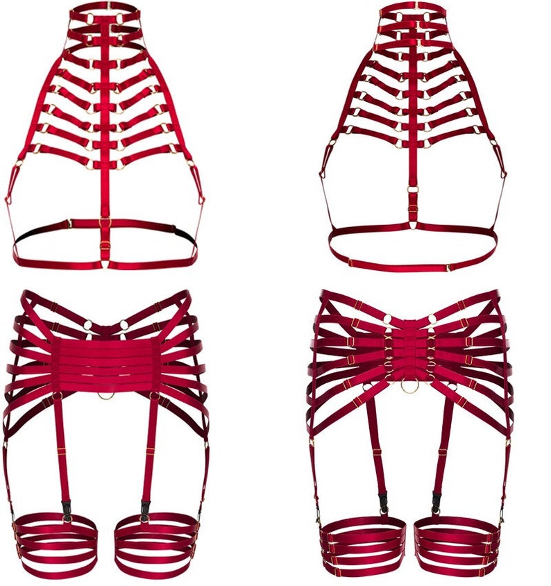 Jarretière Punk Jambe – Harnais Filigrane Métal – Accessoire Soirée, Carnaval, Déguisement – Taille Réglable
