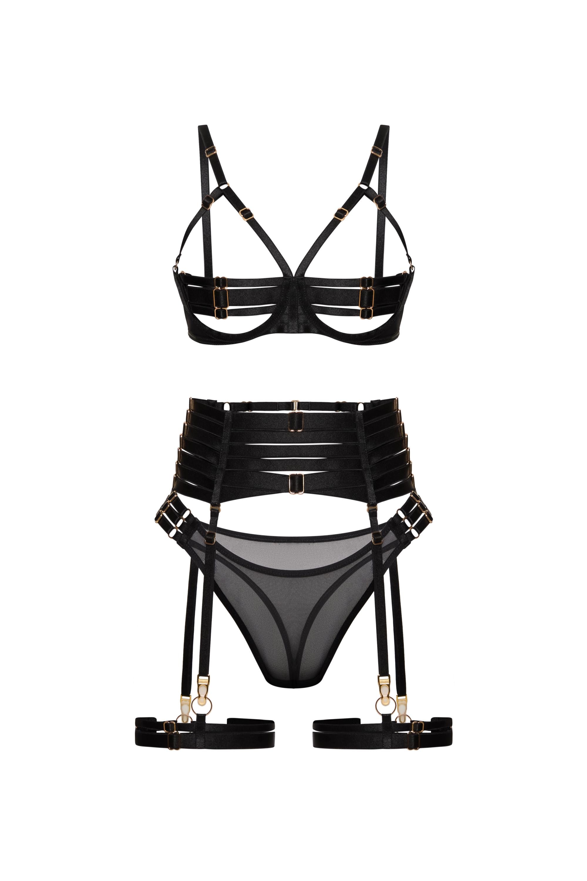 Black Harness Lingerie Set - Etsy display picture 1