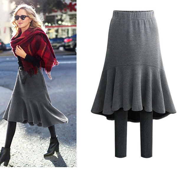 Women 2-in-1 Maxi Skirt With Legging Thick Warm Spring/Fall/Winter Clothing---Size 4